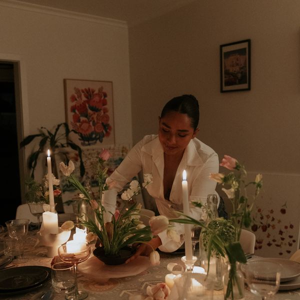 Finishing the table before guests arrive