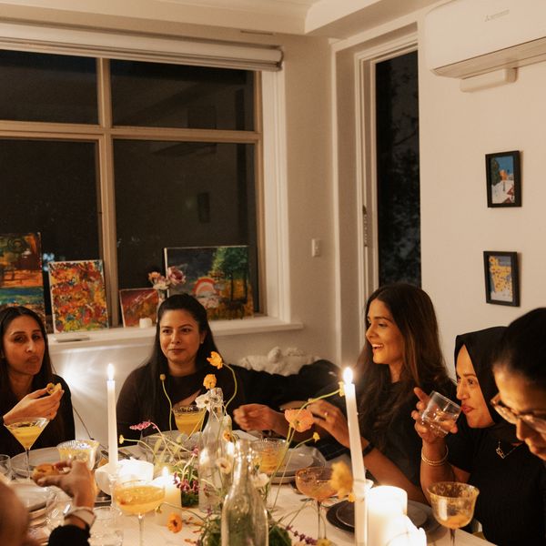 Guests around the table during dinner