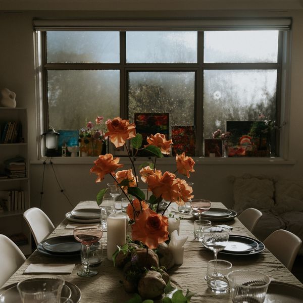 The table laid out by the window